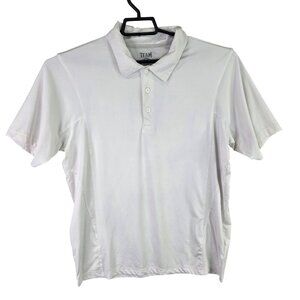 Mens Team 365 White Polo Shirt Performance Short Sleeve Polyester Stretch Size M